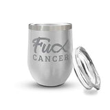 Veracco Fck Cancer Ribbon, Insulated Tumbler with Splash Proof Lid Breast Cancer Awareness Gift Motivational Inspirational Uplifting Funny Gift For Cancer Survivor