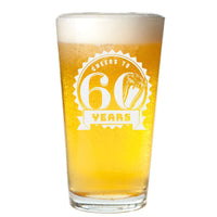 Veracco™ Cheers To 60 Years Beer Glass Pint 60th Birthday Gift For Him Her Sixty and Fabulous (Beer Glass)