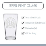 Veracco™ Cheers To 60 Years Beer Glass Pint 60th Birthday Gift For Him Her Sixty and Fabulous (Beer Glass)