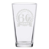 Veracco™ Cheers To 60 Years Beer Glass Pint 60th Birthday Gift For Him Her Sixty and Fabulous (Beer Glass)