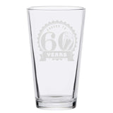 Veracco™ Cheers To 60 Years Beer Glass Pint 60th Birthday Gift For Him Her Sixty and Fabulous (Beer Glass)