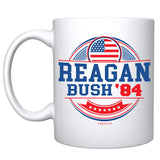 Veracco™ Reagan Bush '84 Circle American Flag Ceramic Coffee Mug (Reagan Bush Circle)