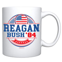 Veracco™ Reagan Bush '84 Circle American Flag Ceramic Coffee Mug (Reagan Bush Circle)