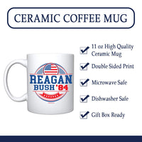 Veracco™ Reagan Bush '84 Circle American Flag Ceramic Coffee Mug (Reagan Bush Circle)