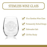 Veracco™ Donald Trump '20 Circle Stemless Wine Glass (Circle)